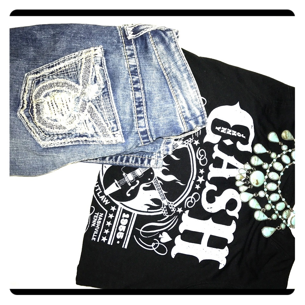 Distressed bootcut Big Star jeans